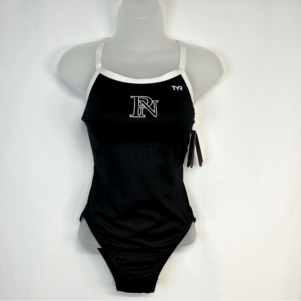 TYR Womens Diamond Fit Swimsuit Size 34 UPF 50 Pickerington High PHSN Black NWT